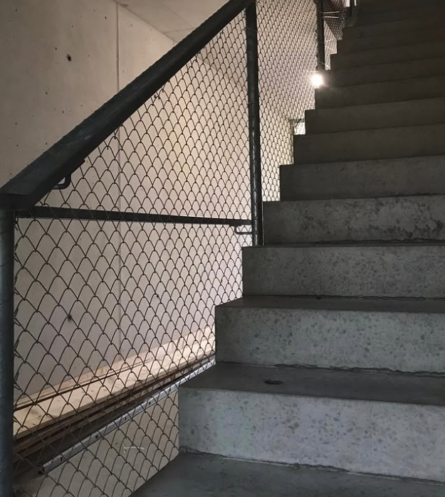 Treppengeländer mit Maschendraht